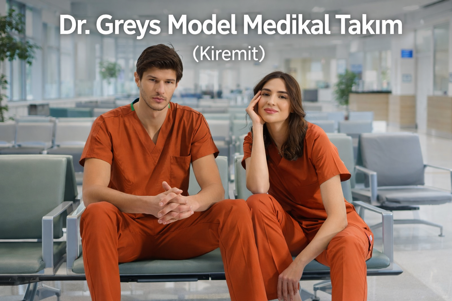 Kiremit Dr. Greys Medikal Scrubs Takım: Doğallığın ve Güvenin Sıcak Tonu