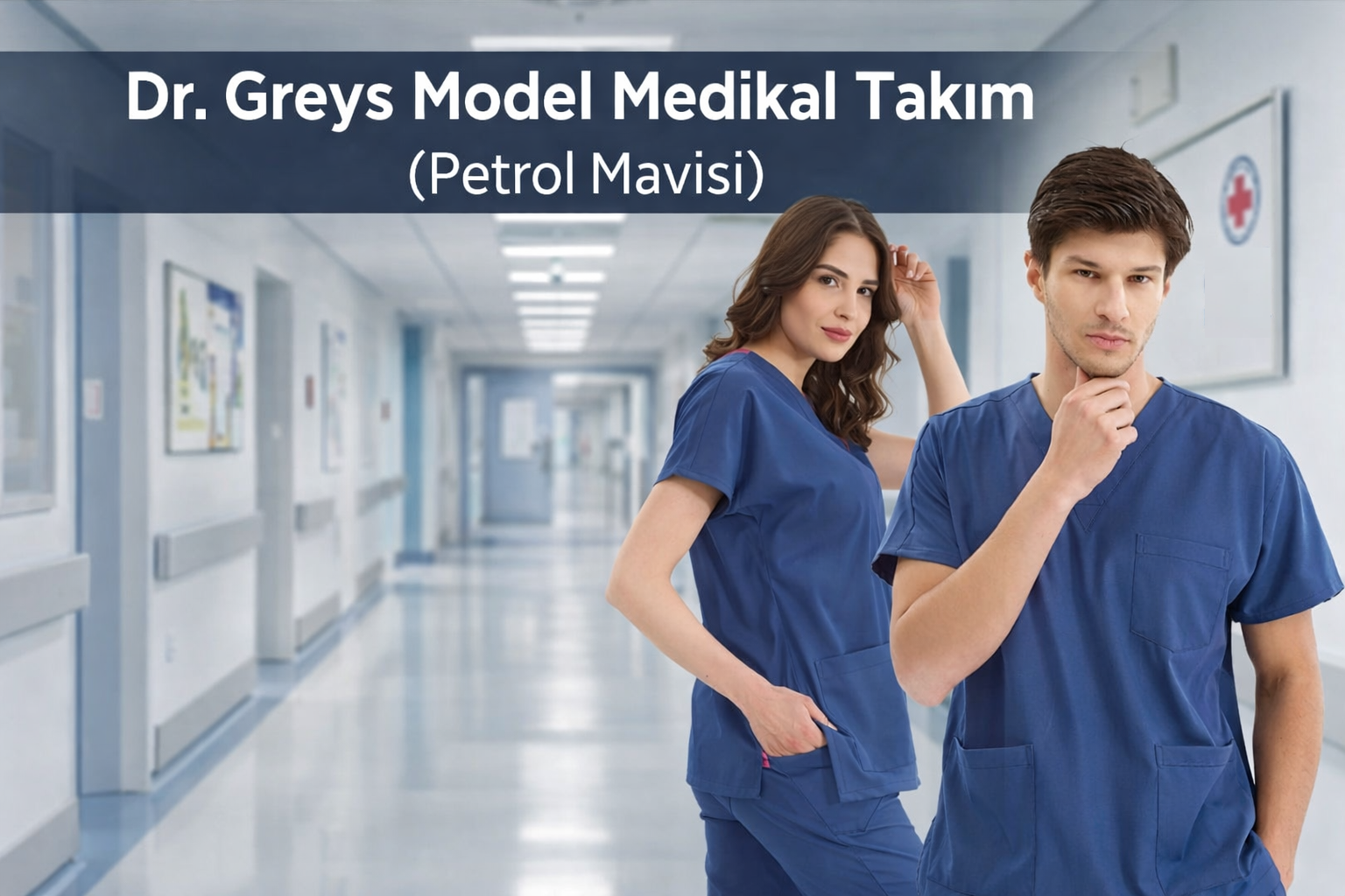Petrol Mavisi Dr. Greys Medikal Scrubs Takım: Güvenin ve Profesyonelliğin Derin Tonu