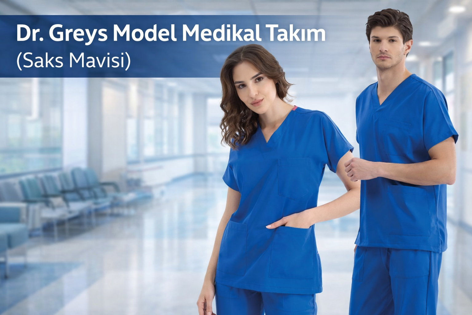 Saks Mavisi Dr. Greys Doktor Hemşire Medikal Scrubs Takım