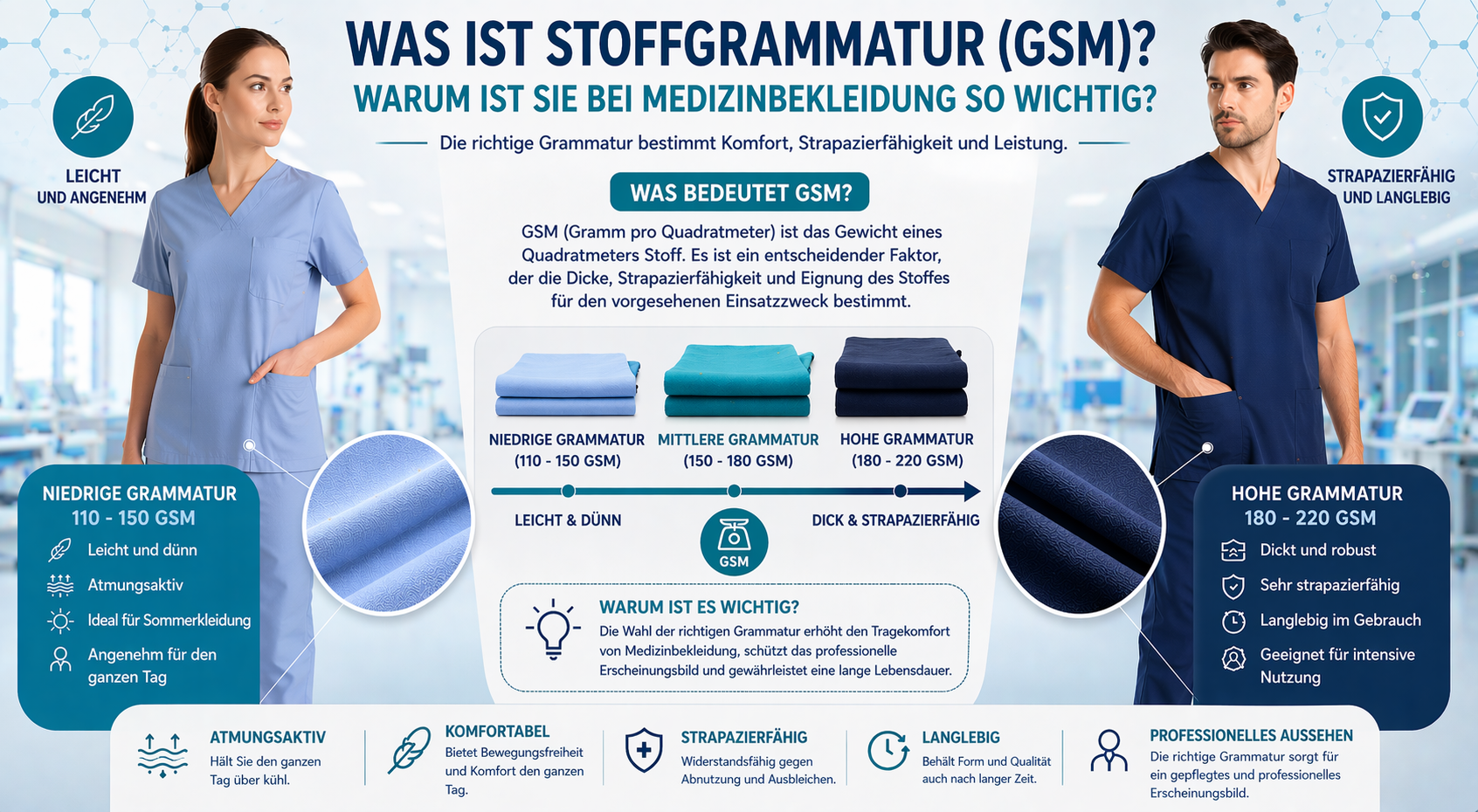 Was ist Stoffgewicht? Warum ist es bei medizinischer Kleidung wichtig?