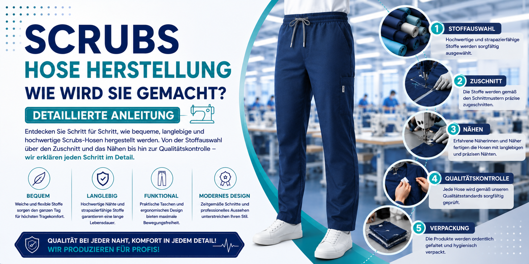 Wie werden Scrub-Hosen hergestellt? Detaillierte Erklärung