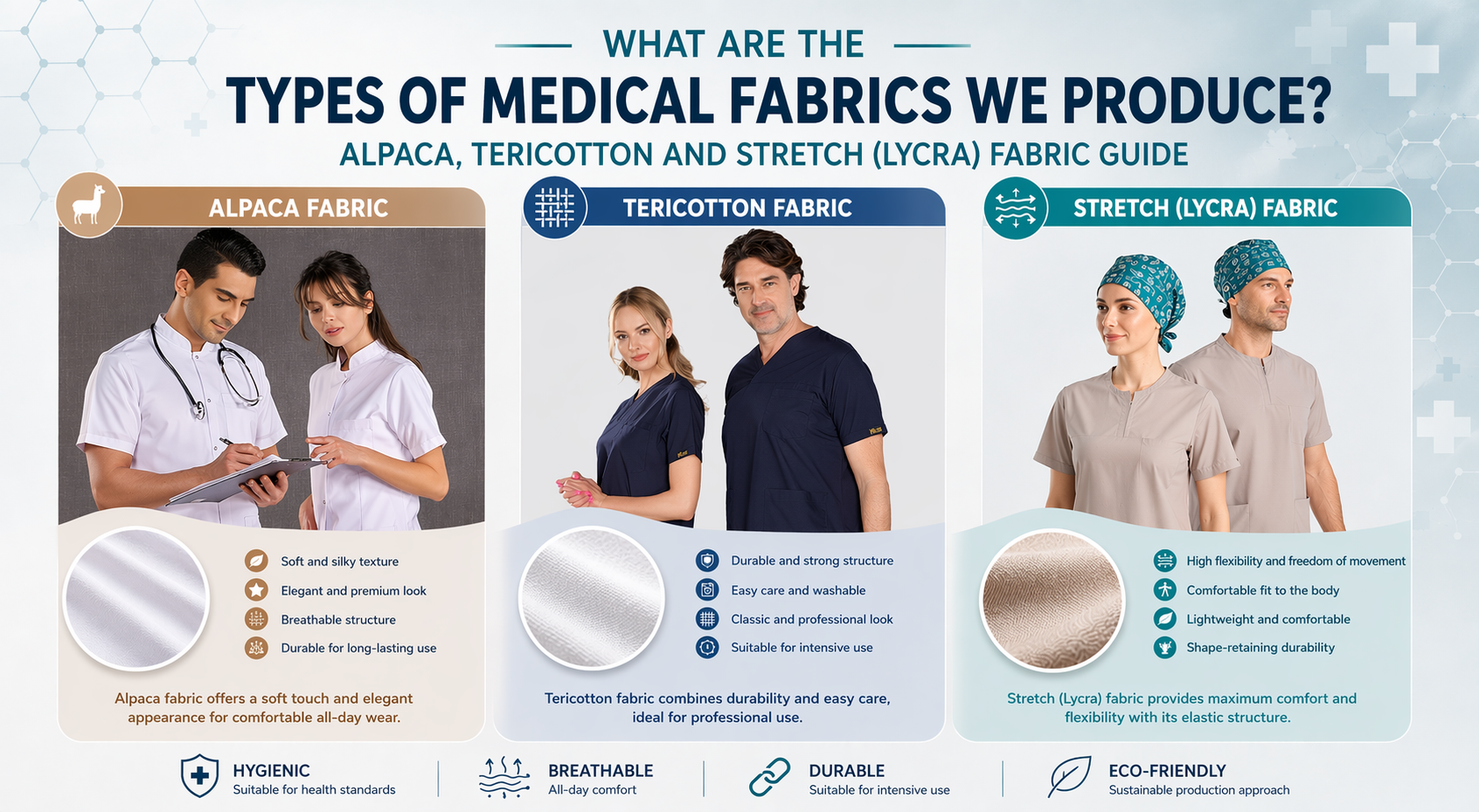 What Medical Fabric Types Do We Produce? Alpaca, Terikoton and Lycra Fabric Guide