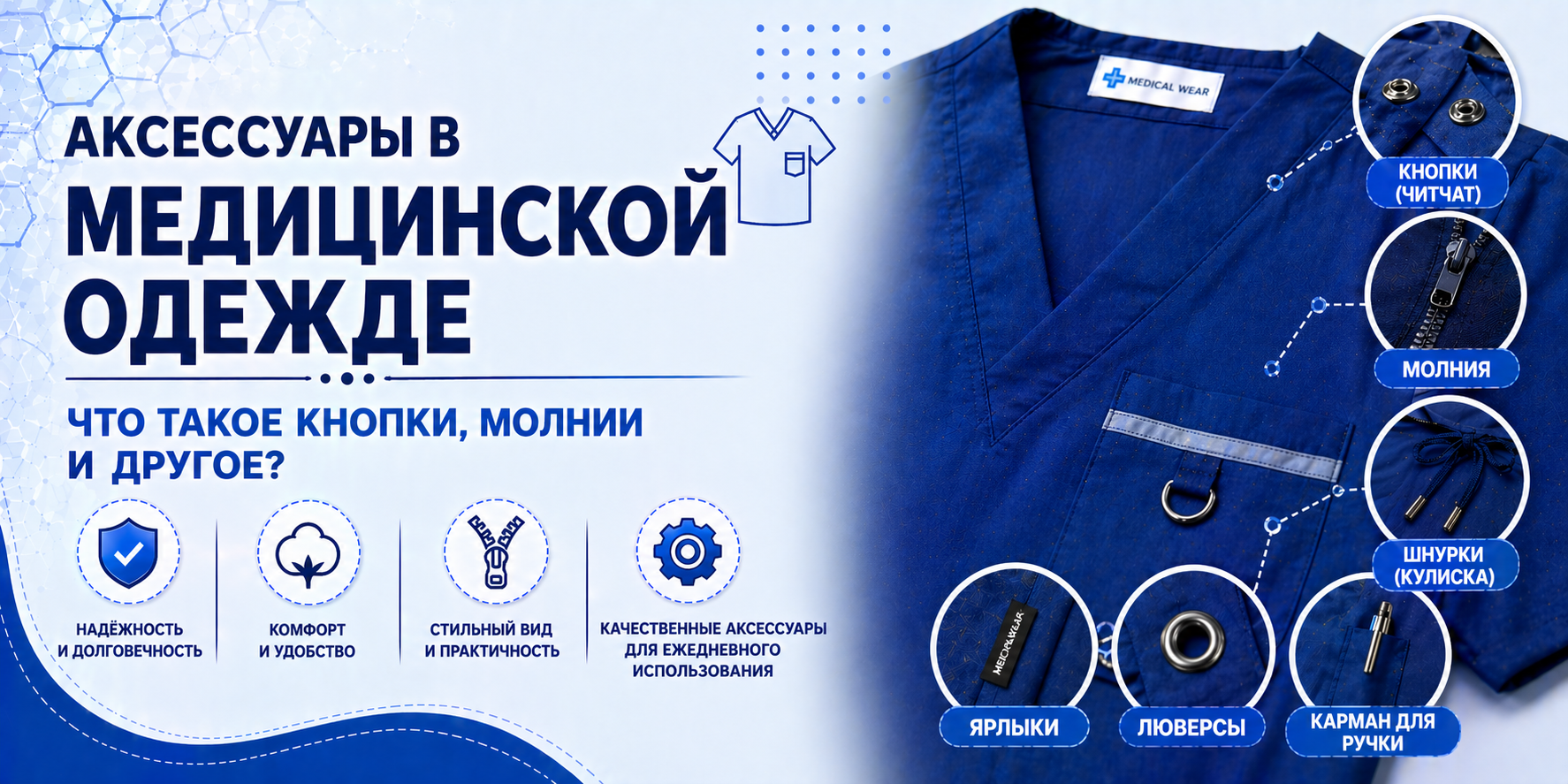 Какие аксессуары используются в медицинской одежде? Кнопки, молнии и многое другое