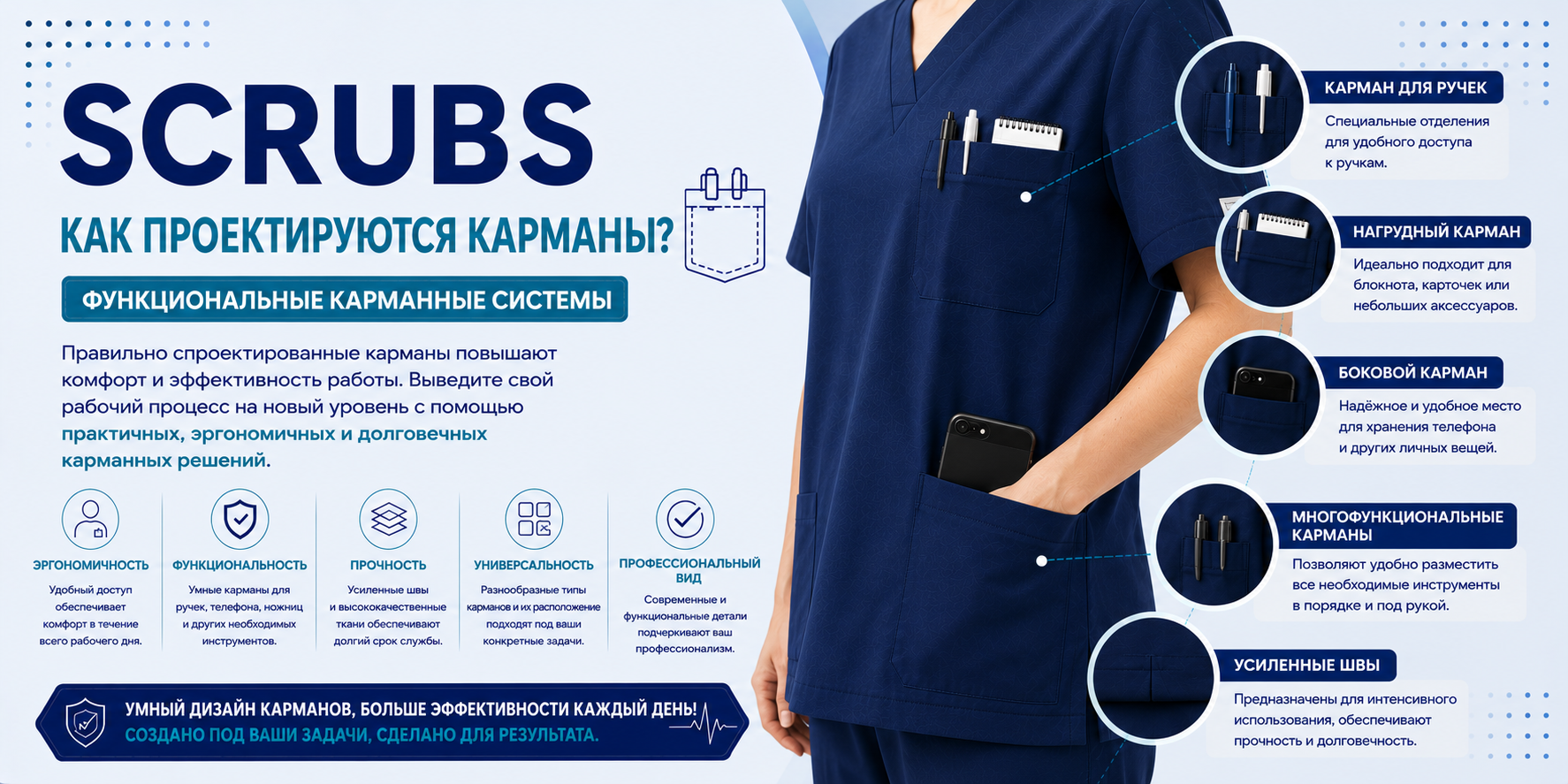 Как проектируются карманы scrubs? Функциональные карманные системы
