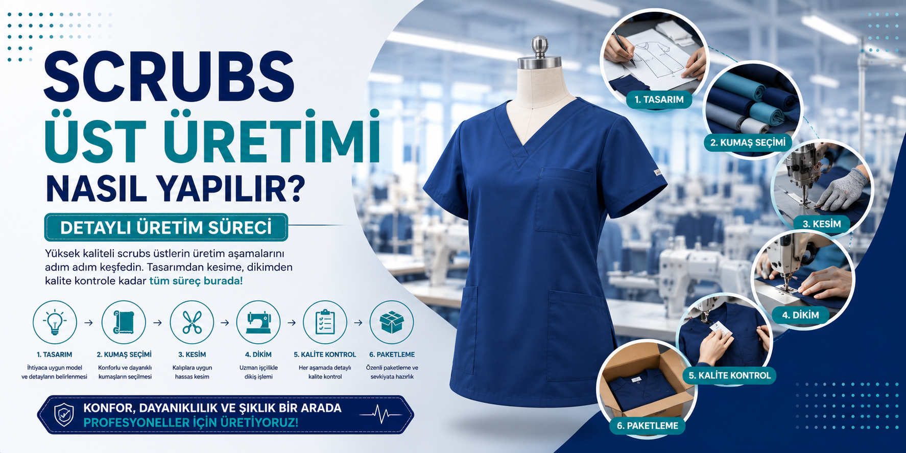 Scrubs Üst Üretimi Nasıl Yapılır? Detaylı Üretim Süreci