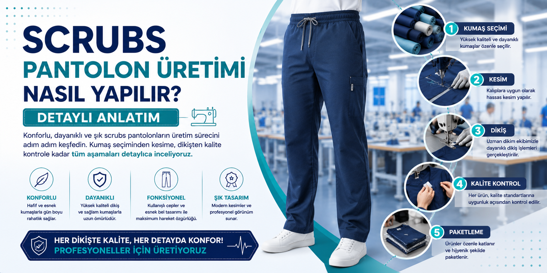 Scrubs Pantolon Üretimi Nasıl Yapılır? Detaylı Anlatım