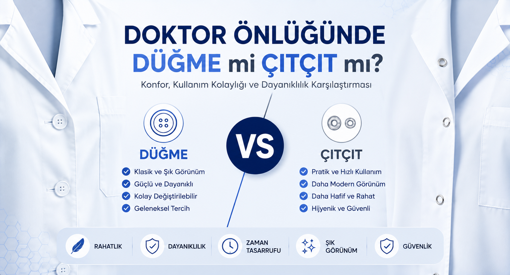 Doktor Önlüğünde Düğme mi Çıtçıt mı? Hangisi Daha İyi?