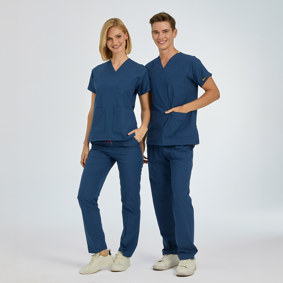 Petrol Blue Dr. Greys Doctor Nurse Medical Scrubs Set Poly‑cotton