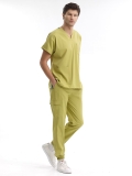 Pistachio Green Jogger Doctor Nurse Medical Scrubs Set Luxury Lycra Fabric