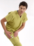 Pistachio Green Jogger Doctor Nurse Medical Scrubs Set Luxury Lycra Fabric