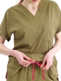 Khaki Jogger Doctor Nurse Medical Scrubs Set Luxury Lycra Fabric