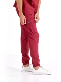 Burgundy Jogger Doctor Nurse Medical Scrubs Set Luxury Lycra Fabric