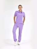 Hellviolett Polo-Kragen Medizinischer Scrubs Set für Ärzte und Pflege Luxus Lycra-Stoff