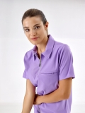 Hellviolett Polo-Kragen Medizinischer Scrubs Set für Ärzte und Pflege Luxus Lycra-Stoff