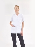 Top White Pants Navy Blue Silva Lux Lycra Suit
