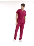 Cherry Red Dr. Greys Doctor Nurse Medical Scrubs Set Luxury Lycra Fabric