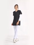 Navy Blue Greys Tunic Length Modest Doctor Nurse Medical Scrubs Top Luxury Lycra Fabric