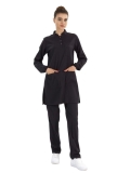 Черный Медицинский Костюм с Воротником-Стойкой для Хиджаба Ткань Люкс Лайкра