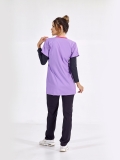 Lilac Greys Tunic Length Modest Doctor Nurse Medical Scrubs Top Luxury Lycra Fabric