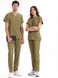 Khaki Dr. Greys Doctor Nurse Medical Scrubs Set Luxury Lycra Fabric