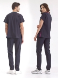 Navy Blue Dr. Greys Doctor Nurse Medical Scrubs Set Luxury Lycra Fabric