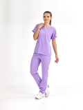 Lilac Dr. Greys Doctor Nurse Medical Scrubs Set Luxury Lycra Fabric