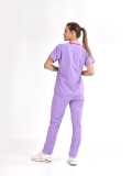 Lilac Dr. Greys Doctor Nurse Medical Scrubs Set Luxury Lycra Fabric