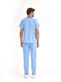 Light Blue Dr. Greys Doctor Nurse Medical Scrubs Set Luxury Lycra Fabric