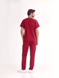 Burgundy Dr. Greys Doctor Nurse Medical Scrubs Set Luxury Lycra Fabric