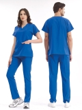Königsblau Dr. Greys Medizinischer Scrubs Set für Ärzte und Pflege Luxus Lycra-Stoff