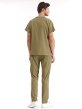 Khaki Dr. Greys Medizinischer Scrubs Set für Ärzte und Pflege Luxus Lycra-Stoff
