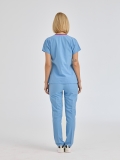 Light Blue Dr. Greys Doctor Nurse Medical Scrubs Set Poly‑cotton blend fabric