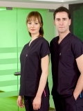 Lacivert Dr. Greys Doktor Hemşire Medikal Scrubs Takım Terikoton Kumaş