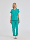 Benetton Green Dr. Greys Doctor Nurse Medical Scrubs Set Poly‑cotton blend fabric