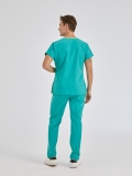 Benetton Green Dr. Greys Doctor Nurse Medical Scrubs Set Poly‑cotton blend fabric