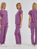 Lila Dr. Greys Medizinischer Scrubs Set für Ärzte und Pflege Polyester-Baumwoll-Mischgewebe