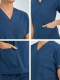 Petrol Blue Dr. Greys Doctor Nurse Medical Scrubs Set Poly‑cotton blend fabric