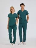 Petrolgrün Dr. Greys Medizinischer Scrubs Set für Ärzte und Pflege Polyester-Baumwoll-Mischgewebe