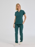Petrol Green Dr. Greys Doctor Nurse Medical Scrubs Set Poly‑cotton blend fabric