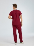 Burgundy Dr. Greys Doctor Nurse Medical Scrubs Set Poly‑cotton blend fabric