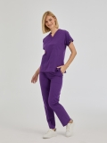 Special Purple Dr. Greys Doctor Nurse Medical Scrubs Set Poly‑cotton blend fabric