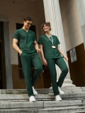 Hunter Green Dr. Greys Doctor Nurse Medical Scrubs Set Luxury Lycra Fabric