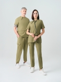 Khaki Zero Medizinischer Scrubs Set für Ärzte und Pflege Bester Lycra-Stoff