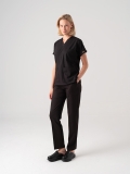 Black Dr. Greys Doctor Nurse Medical Scrubs Set Best Lycra Fabric
