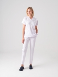 White Dr. Greys Doctor Nurse Medical Scrubs Set Best Lycra Fabric