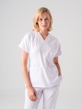 White Dr. Greys Doctor Nurse Medical Scrubs Set Best Lycra Fabric