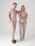 Cream Dr. Greys Doctor Nurse Medical Scrubs Set Best Lycra Fabric