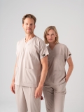 Cream Dr. Greys Doctor Nurse Medical Scrubs Set Best Lycra Fabric