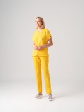 Yellow Dr. Greys Doctor Nurse Medical Scrubs Set Best Lycra Fabric