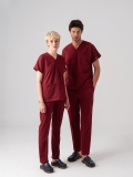 Bordo Dr. Greys Doktor Hemşire Medikal Scrubs Takım Best Likralı Kumaş